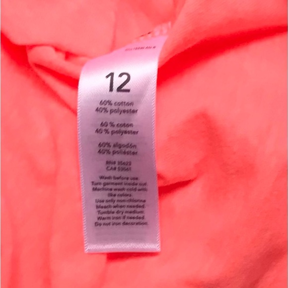 Carter’s Girls Size 12 Melon Tank Top with Heart Accent Pocket - Picture 4 of 4